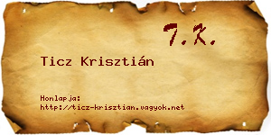 Ticz Krisztián névjegykártya